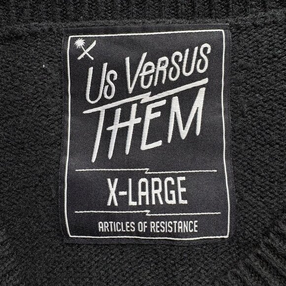 US Versus THEM Unisex Sweatshirt Sz XL Black Streetwear Rebellious Unique 72-11 - Picture 5 of 11